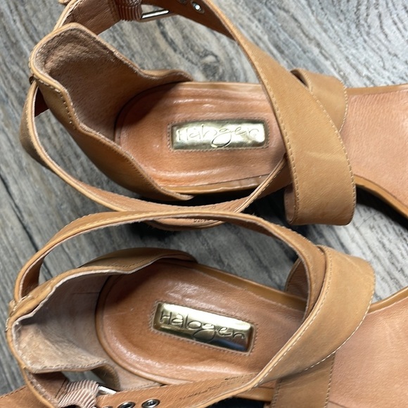 Halogen Leopard Print and Tan heeled open toe strappy sandal, size 8.5 - Picture 7 of 10